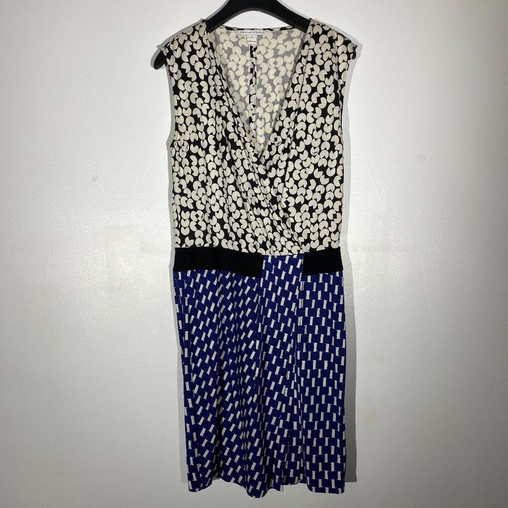 DVF diane von furstenberg blue white pattern dress